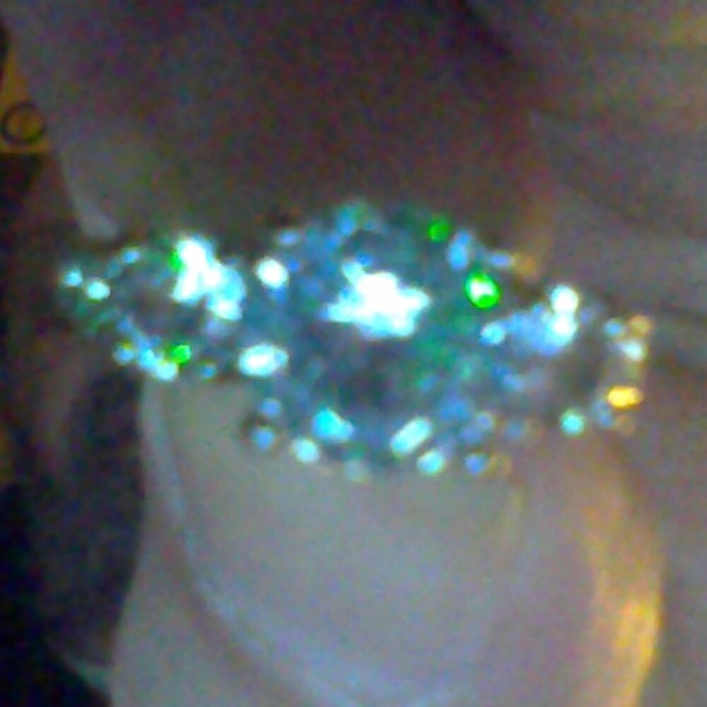 ladies size 5 silver plated cz diamonds ring
